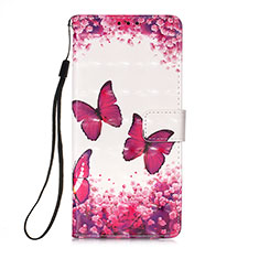 Coque Portefeuille Motif Fantaisie Livre Cuir Etui Clapet Y04B pour Samsung Galaxy S21 Plus 5G Rose Rouge