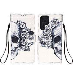 Coque Portefeuille Motif Fantaisie Livre Cuir Etui Clapet Y04B pour Samsung Galaxy S22 Ultra 5G Gris