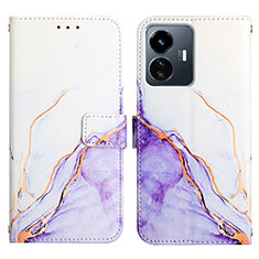 Coque Portefeuille Motif Fantaisie Livre Cuir Etui Clapet Y04B pour Vivo iQOO Z6 Lite 5G Violet