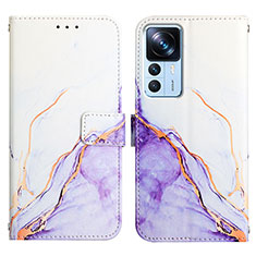 Coque Portefeuille Motif Fantaisie Livre Cuir Etui Clapet Y04B pour Xiaomi Mi 12T 5G Violet