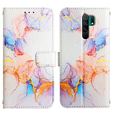 Coque Portefeuille Motif Fantaisie Livre Cuir Etui Clapet Y04B pour Xiaomi Poco M2 Bleu