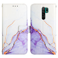 Coque Portefeuille Motif Fantaisie Livre Cuir Etui Clapet Y04B pour Xiaomi Poco M2 Violet