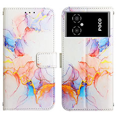 Coque Portefeuille Motif Fantaisie Livre Cuir Etui Clapet Y04B pour Xiaomi Poco M4 5G Bleu