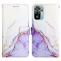 Coque Portefeuille Motif Fantaisie Livre Cuir Etui Clapet Y04B pour Xiaomi Poco M5S Violet