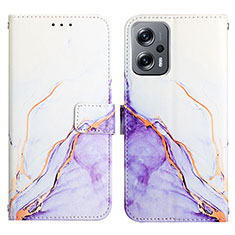 Coque Portefeuille Motif Fantaisie Livre Cuir Etui Clapet Y04B pour Xiaomi Poco X4 GT 5G Violet