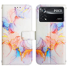 Coque Portefeuille Motif Fantaisie Livre Cuir Etui Clapet Y04B pour Xiaomi Poco X4 Pro 5G Bleu