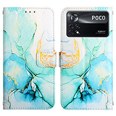 Coque Portefeuille Motif Fantaisie Livre Cuir Etui Clapet Y04B pour Xiaomi Poco X4 Pro 5G Vert