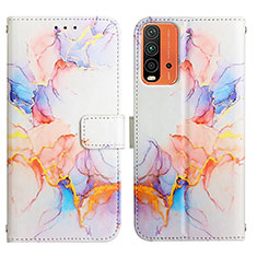 Coque Portefeuille Motif Fantaisie Livre Cuir Etui Clapet Y04B pour Xiaomi Redmi 9 Power Bleu