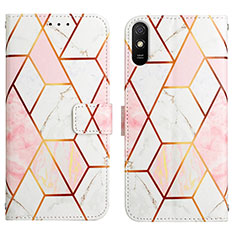 Coque Portefeuille Motif Fantaisie Livre Cuir Etui Clapet Y04B pour Xiaomi Redmi 9AT Blanc