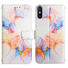 Coque Portefeuille Motif Fantaisie Livre Cuir Etui Clapet Y04B pour Xiaomi Redmi 9AT Bleu