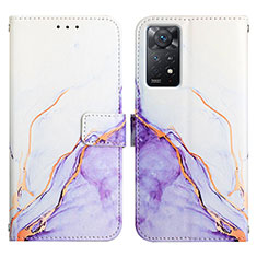 Coque Portefeuille Motif Fantaisie Livre Cuir Etui Clapet Y04B pour Xiaomi Redmi Note 11 Pro 4G Violet