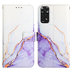 Coque Portefeuille Motif Fantaisie Livre Cuir Etui Clapet Y04B pour Xiaomi Redmi Note 11S 4G Violet