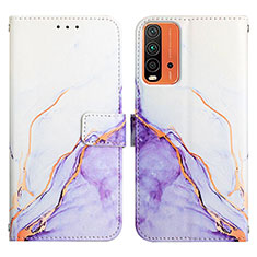 Coque Portefeuille Motif Fantaisie Livre Cuir Etui Clapet Y04B pour Xiaomi Redmi Note 9 4G Violet