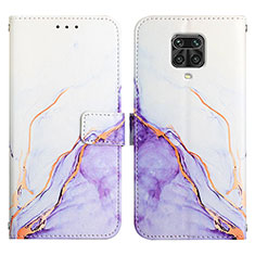 Coque Portefeuille Motif Fantaisie Livre Cuir Etui Clapet Y04B pour Xiaomi Redmi Note 9S Violet