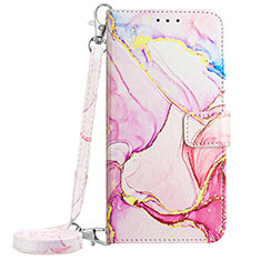 Coque Portefeuille Motif Fantaisie Livre Cuir Etui Clapet YB1 pour Nokia C02 Rose