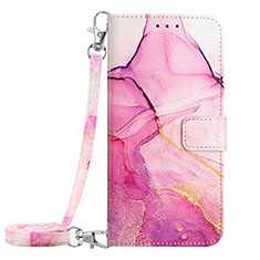 Coque Portefeuille Motif Fantaisie Livre Cuir Etui Clapet YB1 pour Nokia C02 Rose Rouge