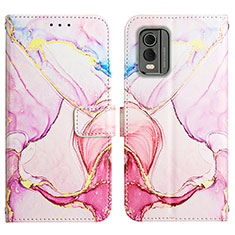 Coque Portefeuille Motif Fantaisie Livre Cuir Etui Clapet YB1 pour Nokia C32 Rose