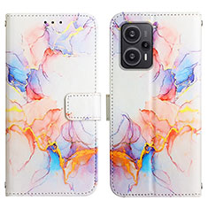 Coque Portefeuille Motif Fantaisie Livre Cuir Etui Clapet YB1 pour Xiaomi Poco F5 5G Bleu