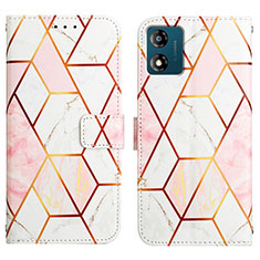 Coque Portefeuille Motif Fantaisie Livre Cuir Etui Clapet YB4 pour Motorola Moto E13 Blanc