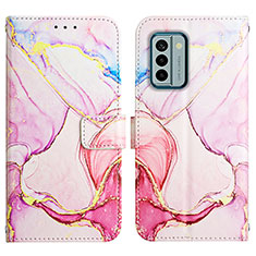 Coque Portefeuille Motif Fantaisie Livre Cuir Etui Clapet YB4 pour Nokia G22 Rose