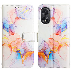 Coque Portefeuille Motif Fantaisie Livre Cuir Etui Clapet YB4 pour Oppo A38 Bleu