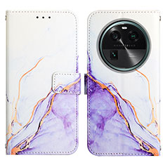 Coque Portefeuille Motif Fantaisie Livre Cuir Etui Clapet YB4 pour Oppo Find X6 5G Violet