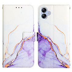 Coque Portefeuille Motif Fantaisie Livre Cuir Etui Clapet YB4 pour Samsung Galaxy A04E Violet