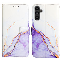 Coque Portefeuille Motif Fantaisie Livre Cuir Etui Clapet YB4 pour Samsung Galaxy A24 4G Violet