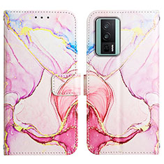 Coque Portefeuille Motif Fantaisie Livre Cuir Etui Clapet YB4 pour Xiaomi Poco F5 Pro 5G Rose