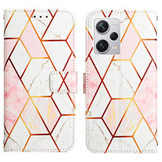 Coque Portefeuille Motif Fantaisie Livre Cuir Etui Clapet YB4 pour Xiaomi Redmi Note 12 Explorer Blanc