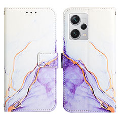 Coque Portefeuille Motif Fantaisie Livre Cuir Etui Clapet YB4 pour Xiaomi Redmi Note 12 Pro+ Plus 5G Violet