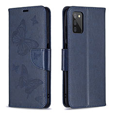 Coque Portefeuille Papillon Livre Cuir Etui Clapet B01F pour Samsung Galaxy A02s Bleu