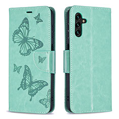 Coque Portefeuille Papillon Livre Cuir Etui Clapet B01F pour Samsung Galaxy A04s Vert