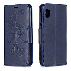 Coque Portefeuille Papillon Livre Cuir Etui Clapet B01F pour Samsung Galaxy A10e Bleu