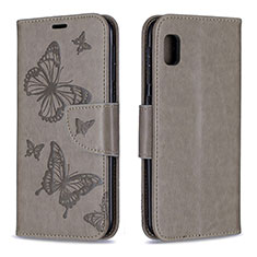 Coque Portefeuille Papillon Livre Cuir Etui Clapet B01F pour Samsung Galaxy A10e Gris