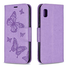 Coque Portefeuille Papillon Livre Cuir Etui Clapet B01F pour Samsung Galaxy A10e Violet Clair