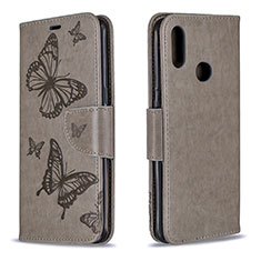 Coque Portefeuille Papillon Livre Cuir Etui Clapet B01F pour Samsung Galaxy A10s Gris