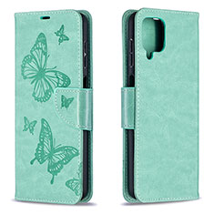 Coque Portefeuille Papillon Livre Cuir Etui Clapet B01F pour Samsung Galaxy A12 5G Vert