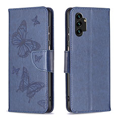 Coque Portefeuille Papillon Livre Cuir Etui Clapet B01F pour Samsung Galaxy A13 4G Bleu
