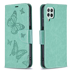 Coque Portefeuille Papillon Livre Cuir Etui Clapet B01F pour Samsung Galaxy A22 4G Vert