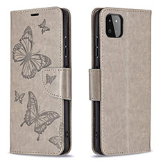 Coque Portefeuille Papillon Livre Cuir Etui Clapet B01F pour Samsung Galaxy A22 5G Gris