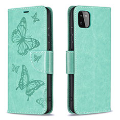 Coque Portefeuille Papillon Livre Cuir Etui Clapet B01F pour Samsung Galaxy A22 5G Vert