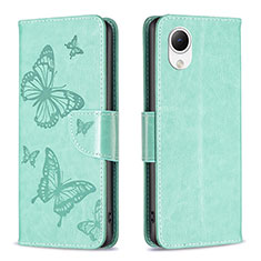 Coque Portefeuille Papillon Livre Cuir Etui Clapet B01F pour Samsung Galaxy A23 5G SC-56C Vert