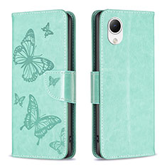 Coque Portefeuille Papillon Livre Cuir Etui Clapet B01F pour Samsung Galaxy A23e 5G Vert