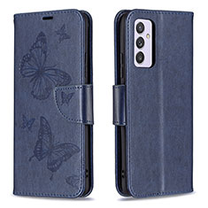 Coque Portefeuille Papillon Livre Cuir Etui Clapet B01F pour Samsung Galaxy A24 4G Bleu