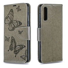 Coque Portefeuille Papillon Livre Cuir Etui Clapet B01F pour Samsung Galaxy A30S Gris