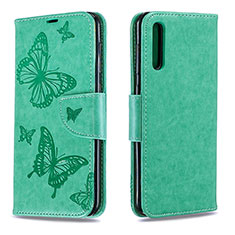 Coque Portefeuille Papillon Livre Cuir Etui Clapet B01F pour Samsung Galaxy A30S Vert