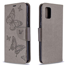 Coque Portefeuille Papillon Livre Cuir Etui Clapet B01F pour Samsung Galaxy A31 Gris