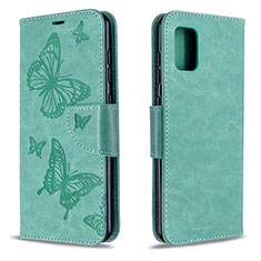 Coque Portefeuille Papillon Livre Cuir Etui Clapet B01F pour Samsung Galaxy A31 Vert