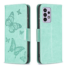 Coque Portefeuille Papillon Livre Cuir Etui Clapet B01F pour Samsung Galaxy A33 5G Vert